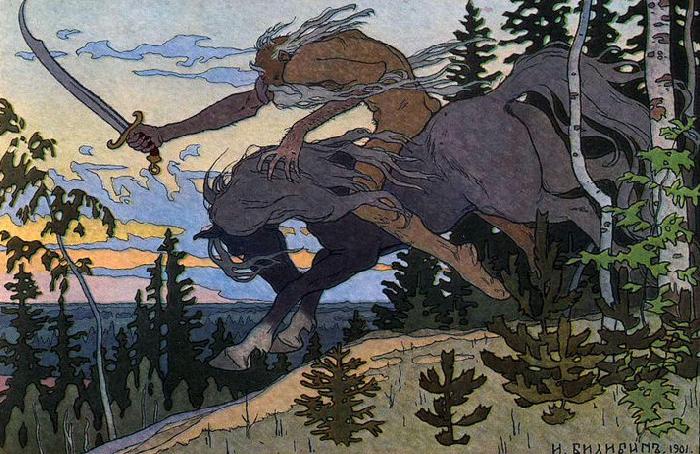 Ivan Bilibin Koschei the Deathless from Marya Morevna 1900